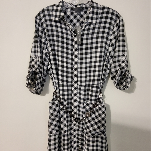 NWT!  The Limited Gingham Twill Black 3/4 Sleeve Size 10P - Picture 3 of 13